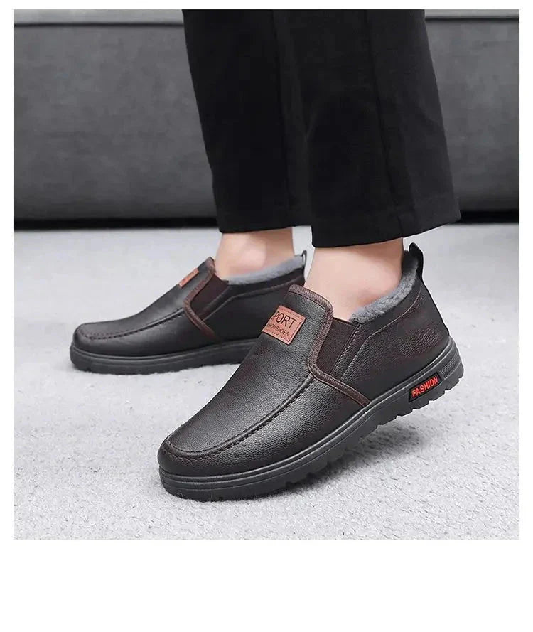 Men's Plush-Lined Leather Shoes