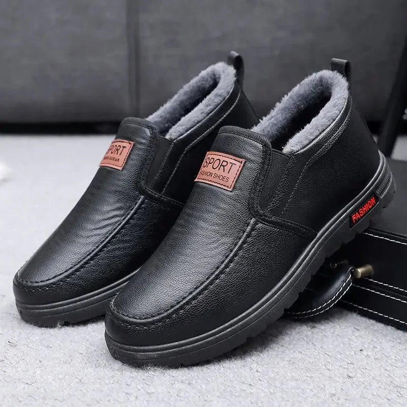Men's Plush-Lined Leather Shoes