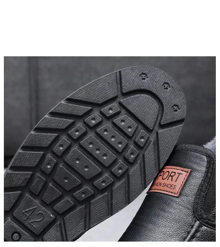 Men's Plush-Lined Leather Shoes
