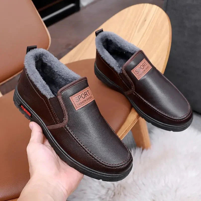 Men's Plush-Lined Leather Shoes