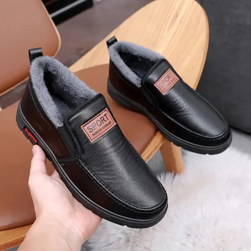 Men's Plush-Lined Leather Shoes