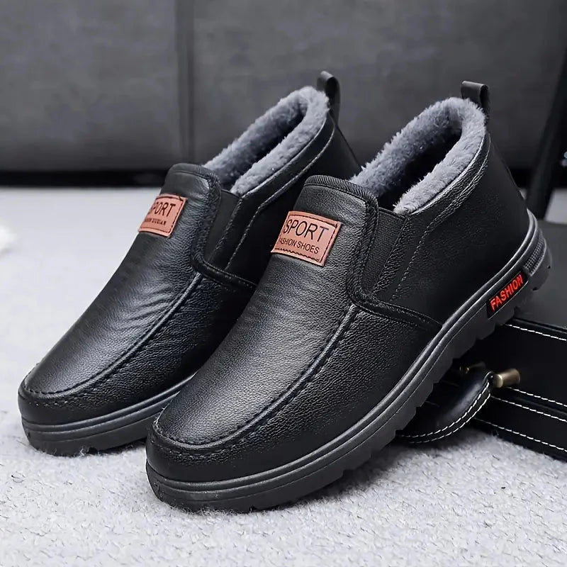 Men's Plush-Lined Leather Shoes