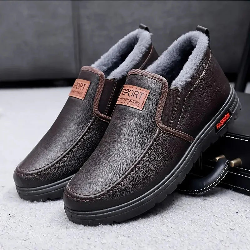 Men's Plush-Lined Leather Shoes