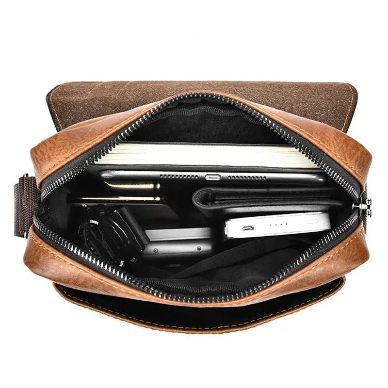 AlphaPort Men's Retro Leather Bag