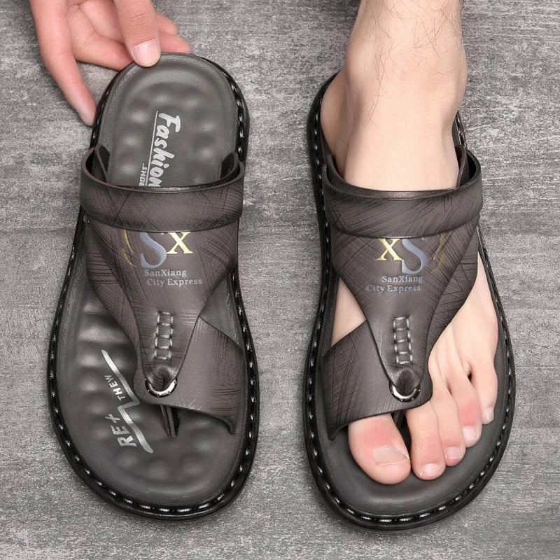 Lucian Leather Grip Sandals