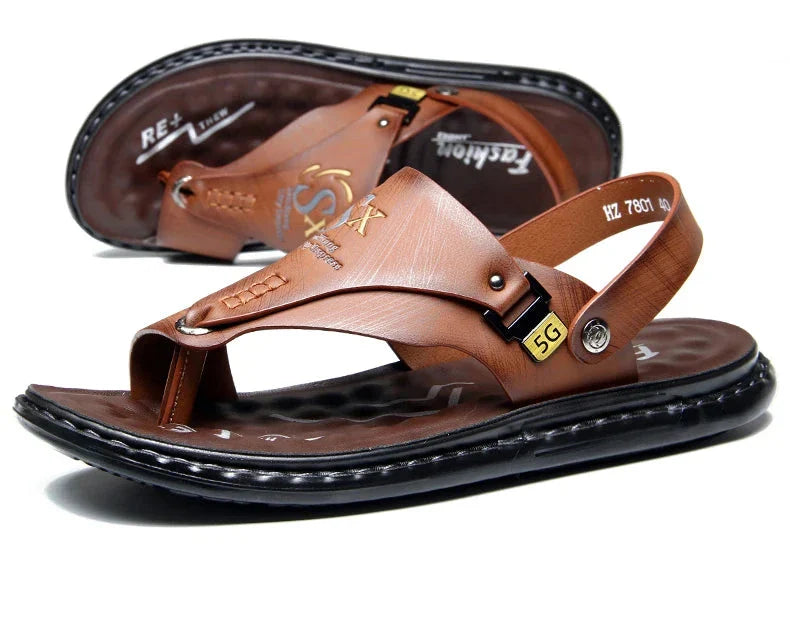 Lucian Leather Grip Sandals