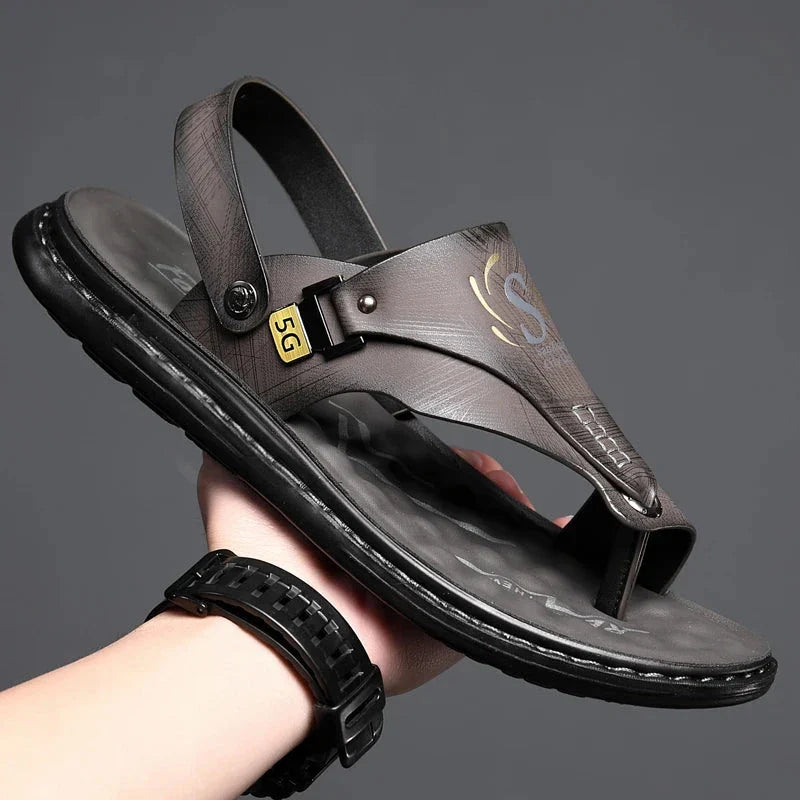 Lucian Leather Grip Sandals