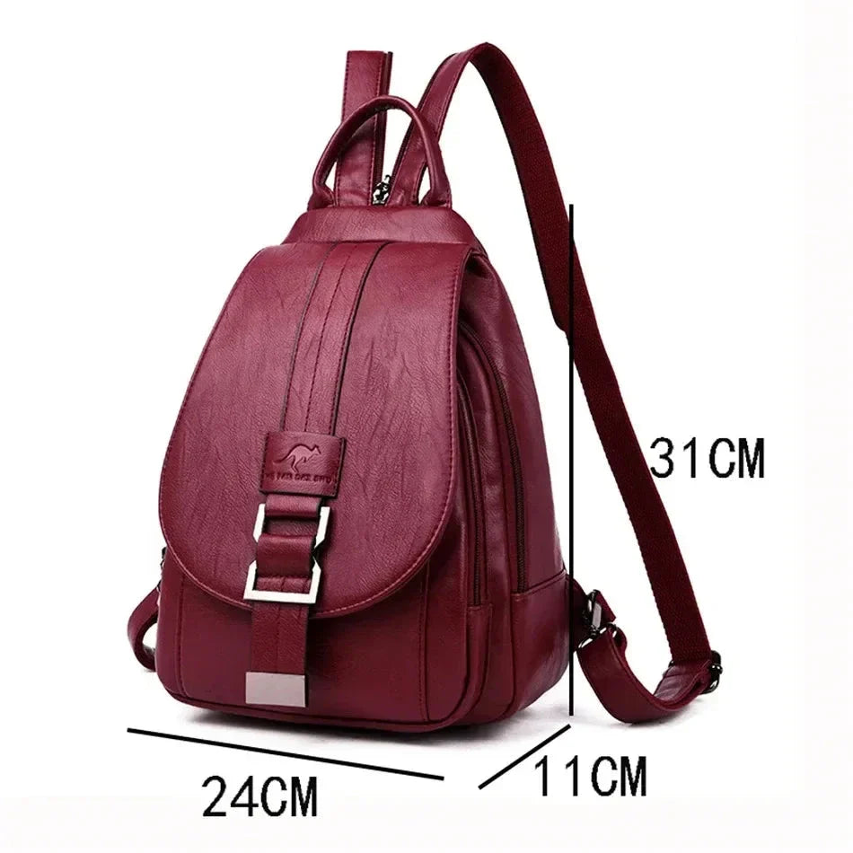 Multifunctional Women's Leather Backpack Allessa