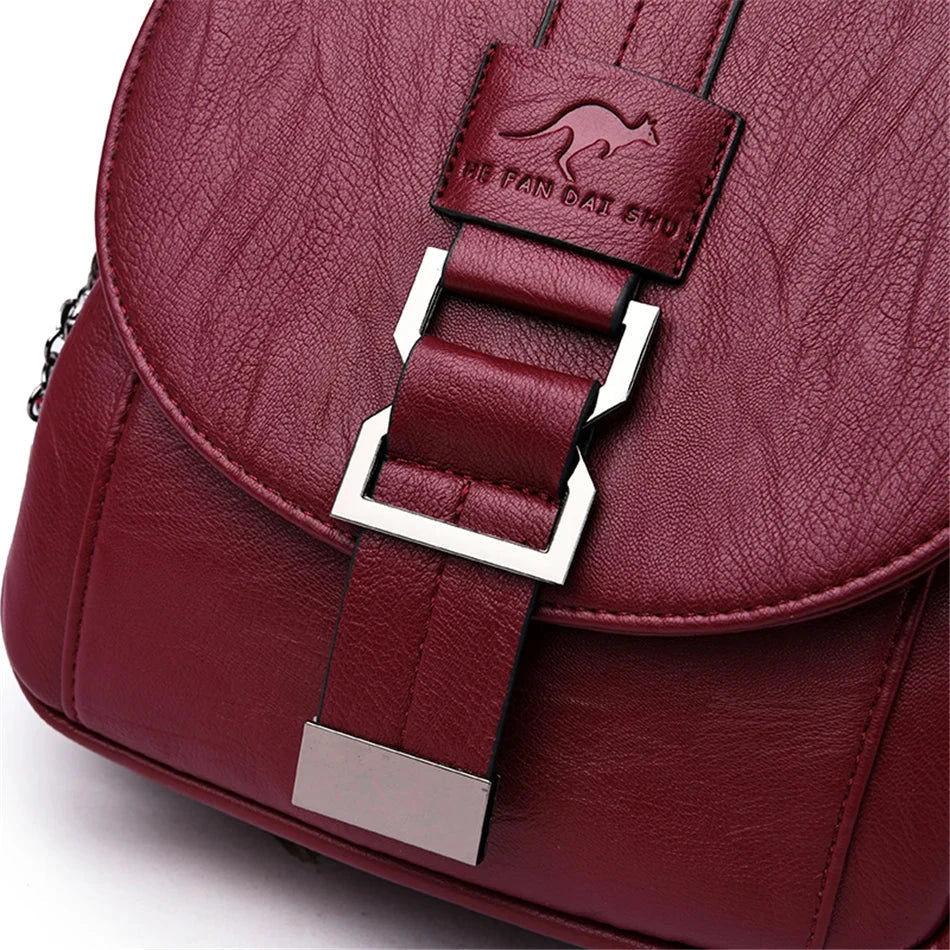 Multifunctional Women's Leather Backpack Allessa