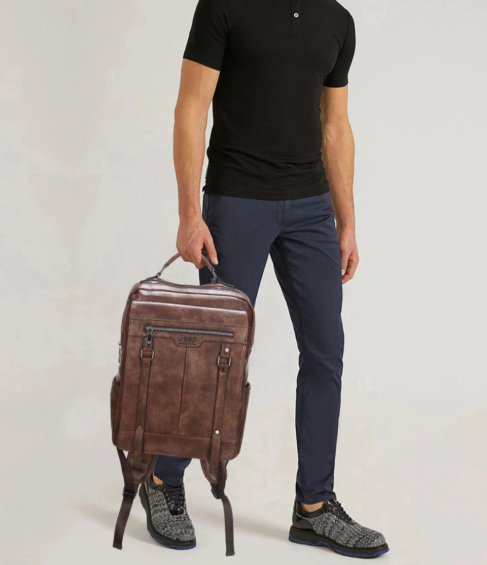 Premium Leather Backpack NomadTrail
