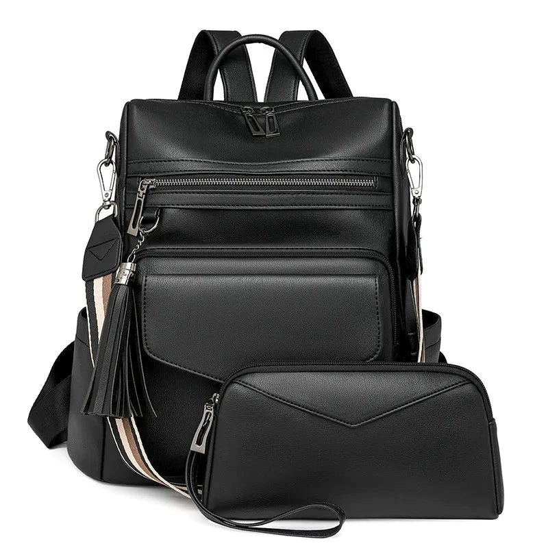 Premium Leather Women's Backpack with Gift Bag