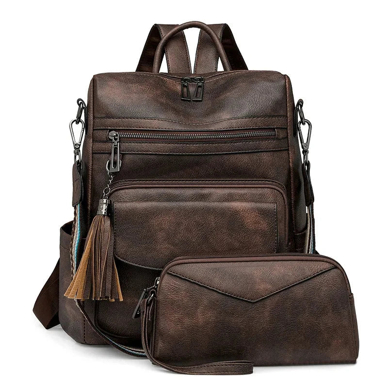 Premium Leather Women's Backpack with Gift Bag