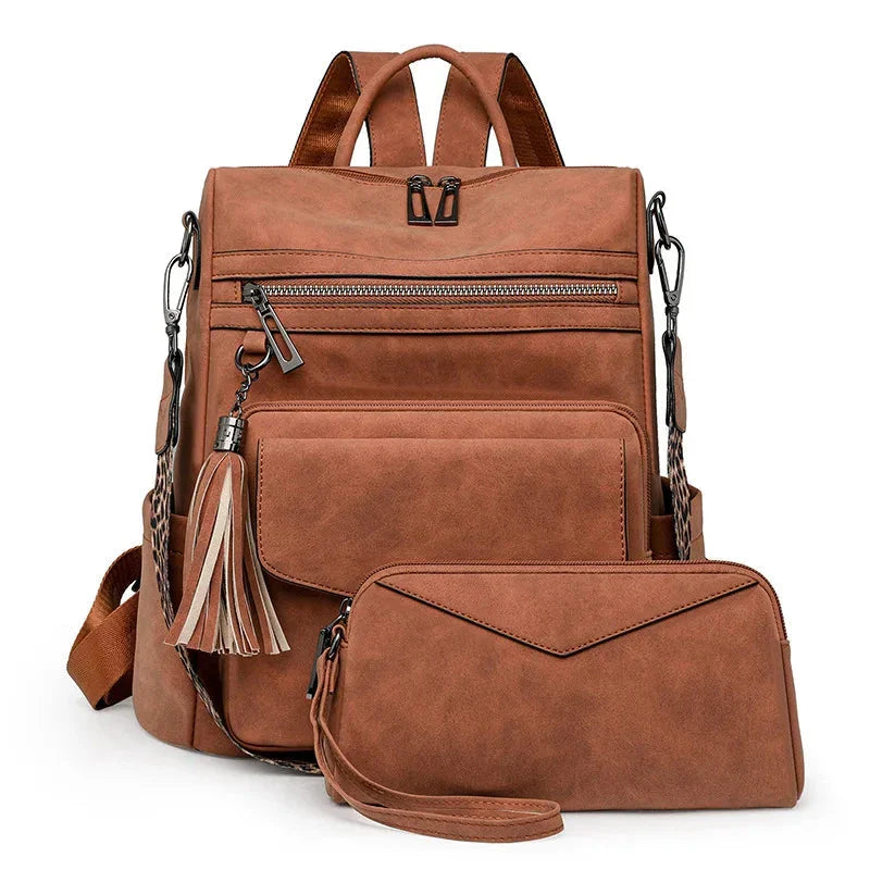 Premium Leather Women's Backpack with Gift Bag