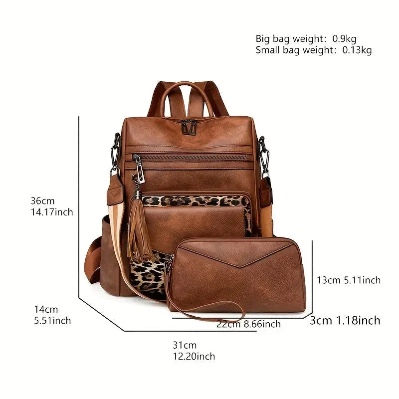 Premium Leather Women's Backpack with Gift Bag