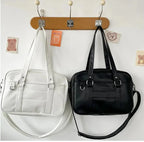 Preppy Style Shoulder Bag for Women in Leather