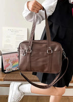 Preppy Style Shoulder Bag for Women in Leather