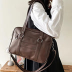 Preppy Style Shoulder Bag for Women in Leather