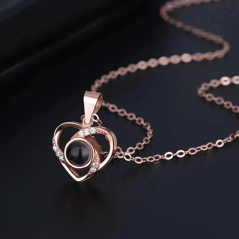 Rose of Love Heart Necklace