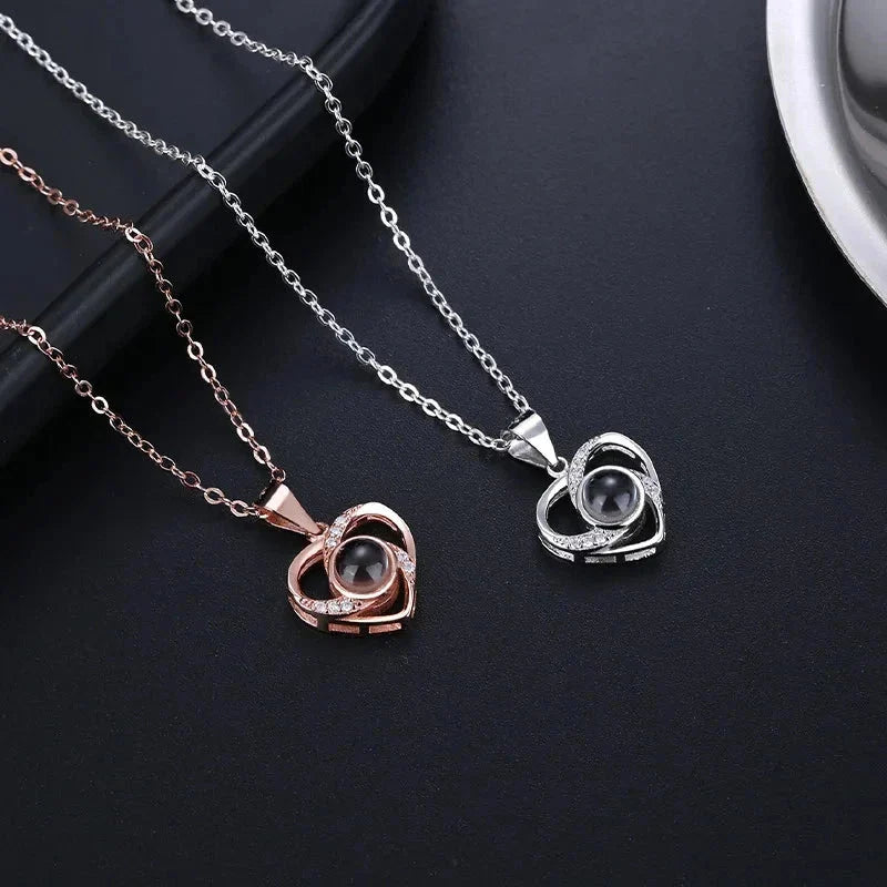 Rose of Love Heart Necklace