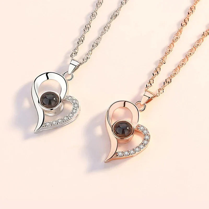 Rose of Love Heart Necklace