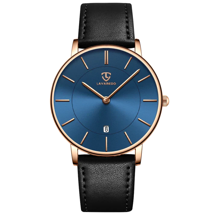Refined Minimalist Men's Leather Wristwatch