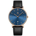 Refined Minimalist Men's Leather Wristwatch
