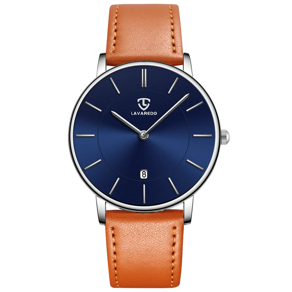 Refined Minimalist Men's Leather Wristwatch