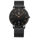 Refined Minimalist Men's Leather Wristwatch