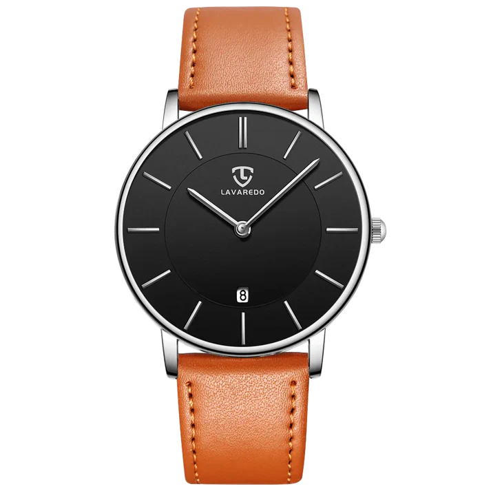 Refined Minimalist Men's Leather Wristwatch