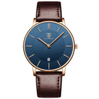 Refined Minimalist Men's Leather Wristwatch
