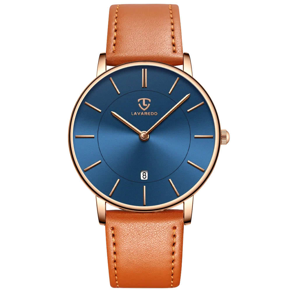 Refined Minimalist Men's Leather Wristwatch