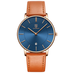 Refined Minimalist Men's Leather Wristwatch