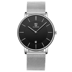Refined Minimalist Men's Leather Wristwatch