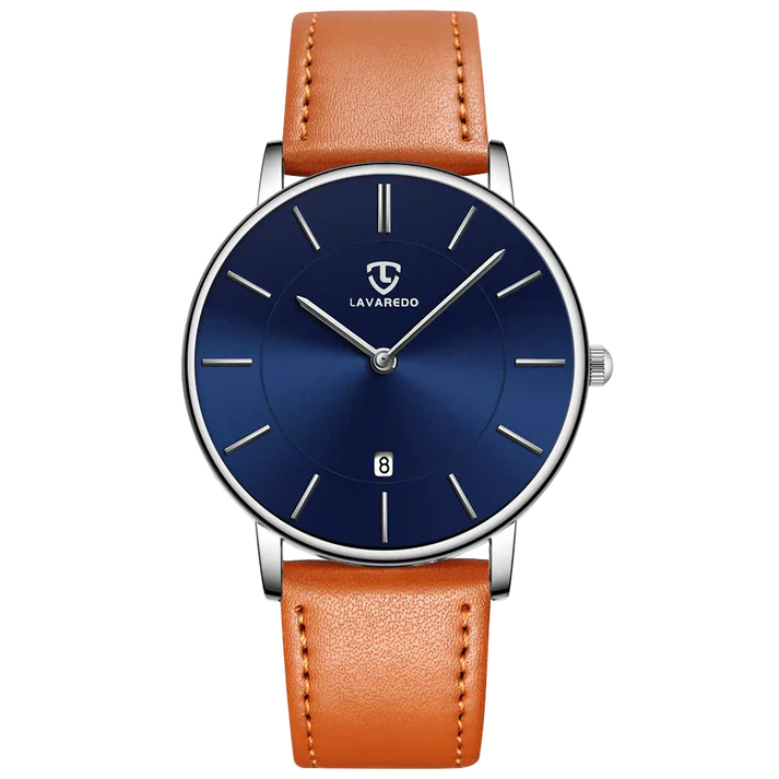 Refined Minimalist Men's Leather Wristwatch