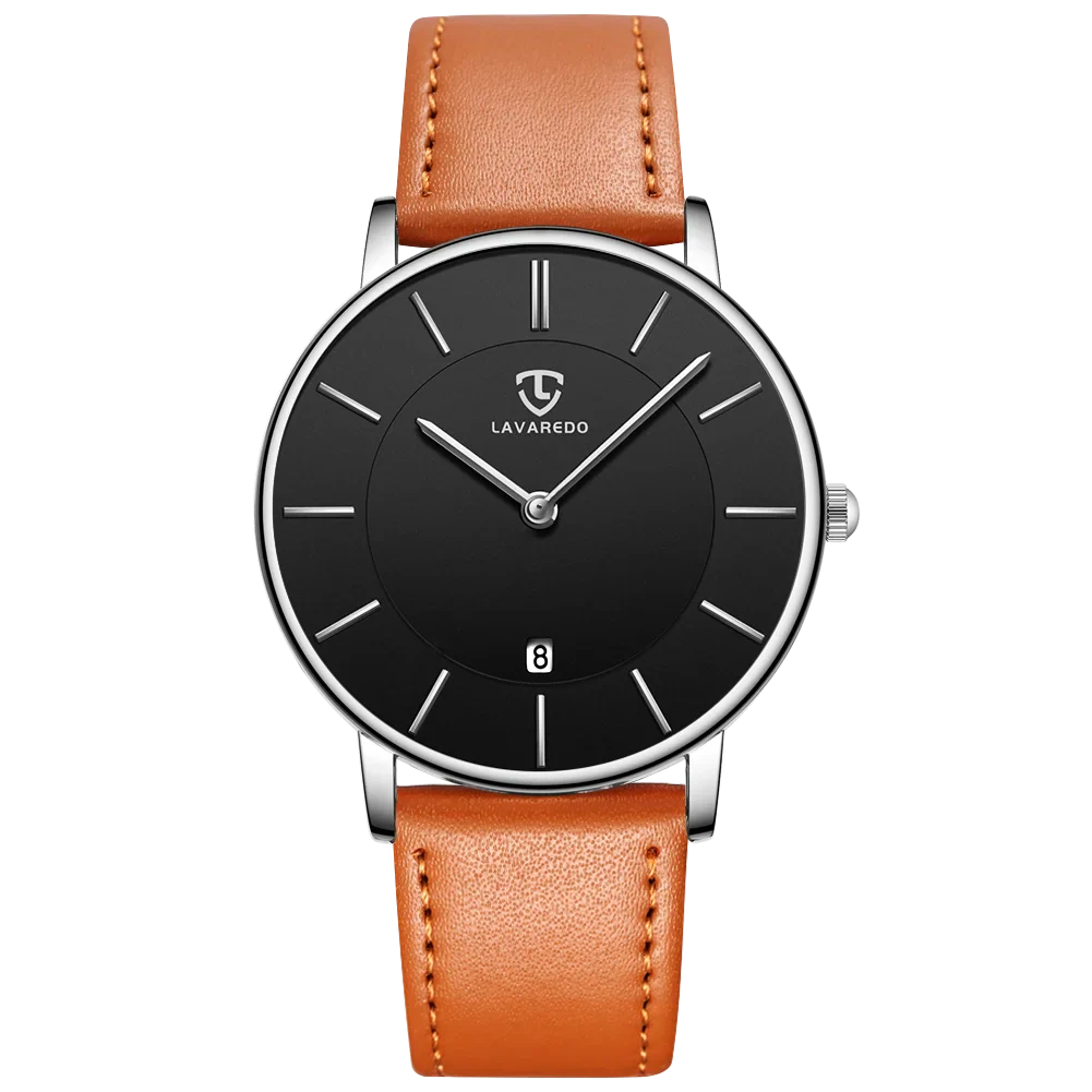Refined Minimalist Men's Leather Wristwatch