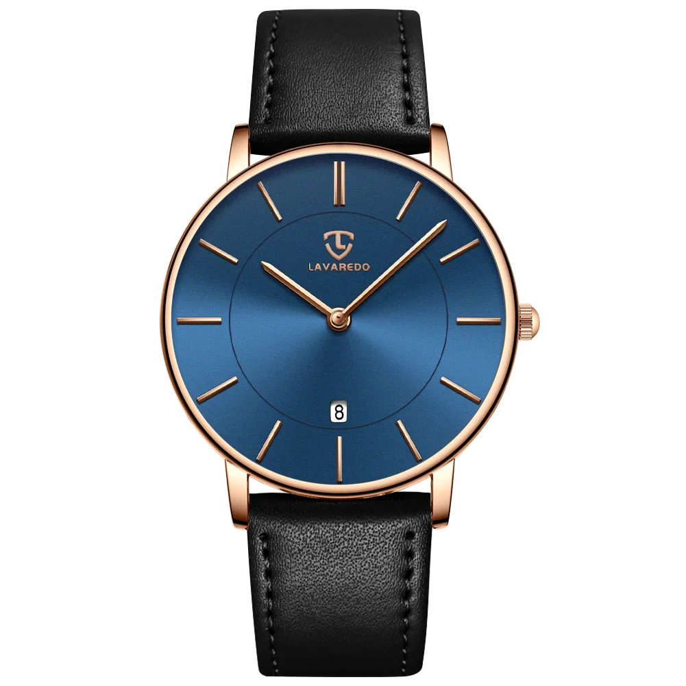 Refined Minimalist Men's Leather Wristwatch
