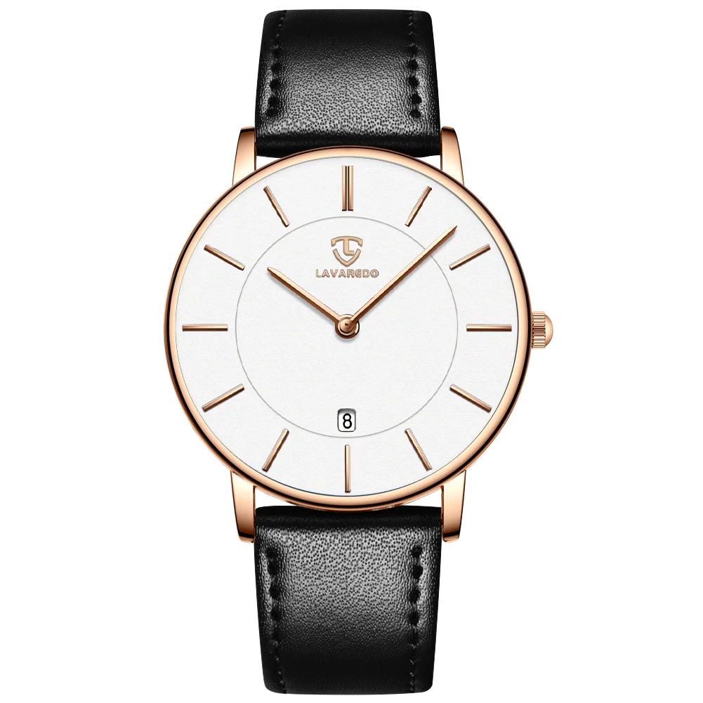 Refined Minimalist Men's Leather Wristwatch