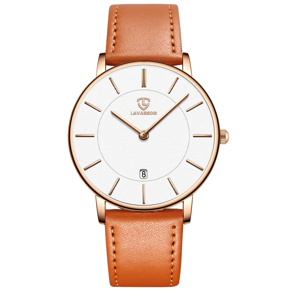 Refined Minimalist Men's Leather Wristwatch