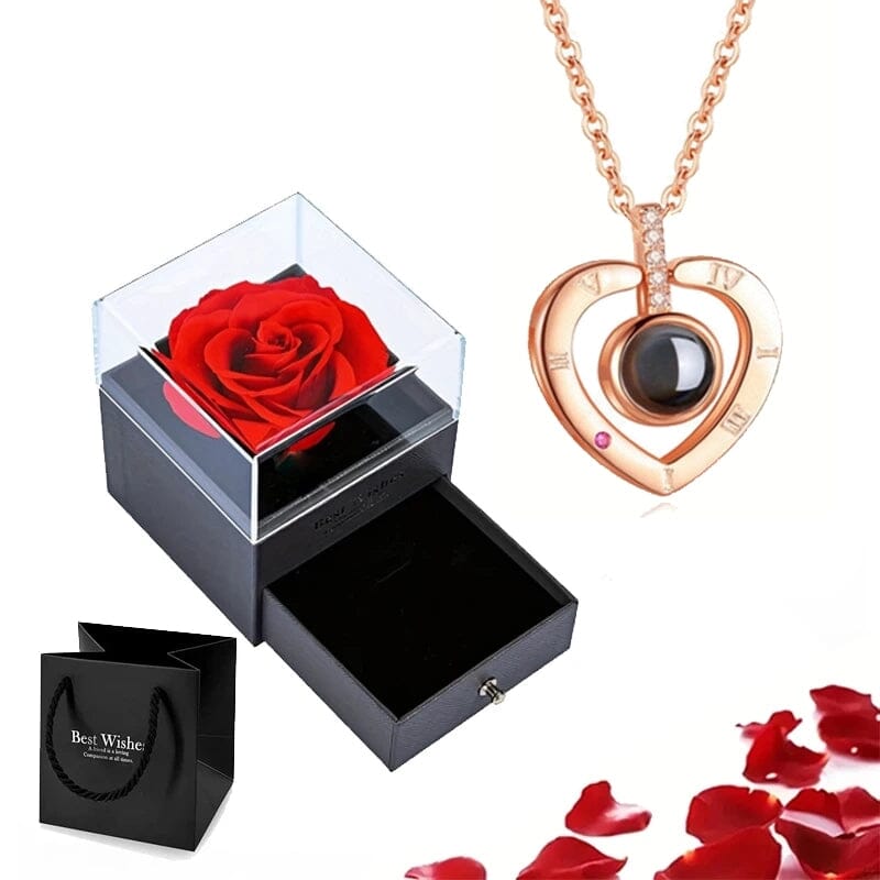 Rose of Love Heart Necklace