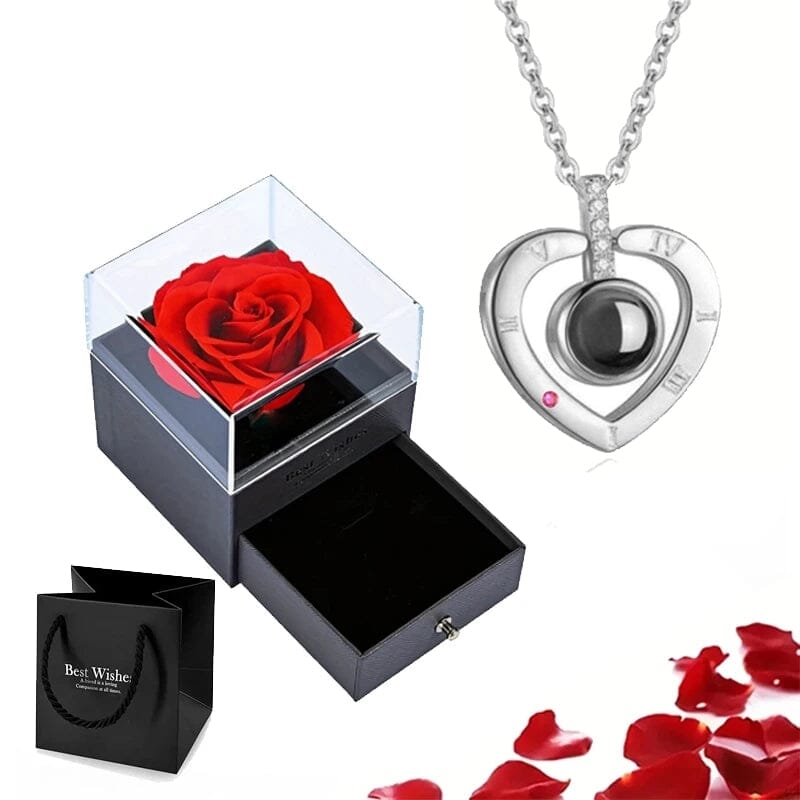 Rose of Love Heart Necklace
