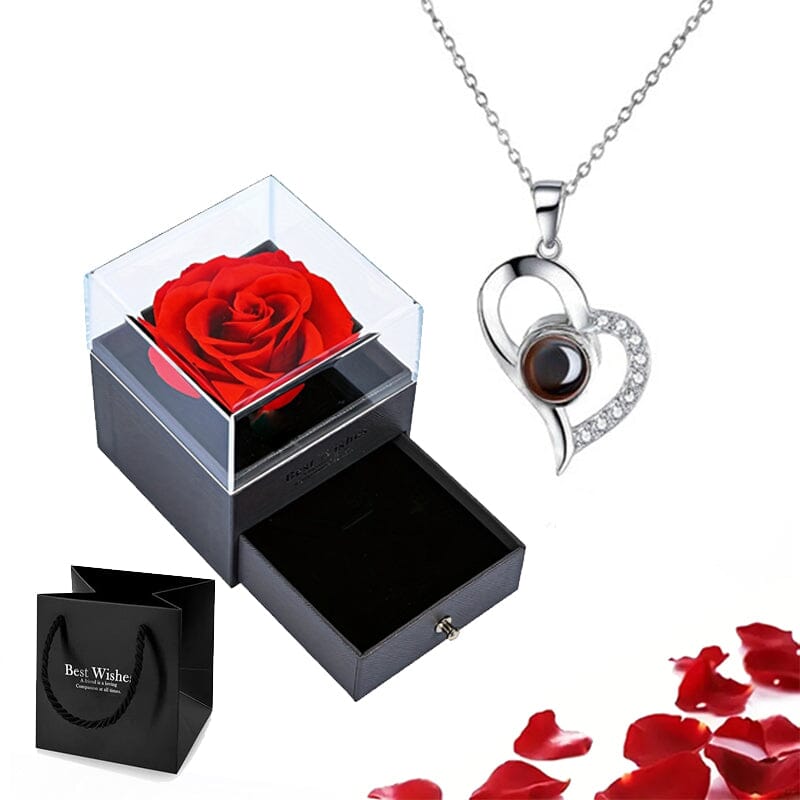 Rose of Love Heart Necklace