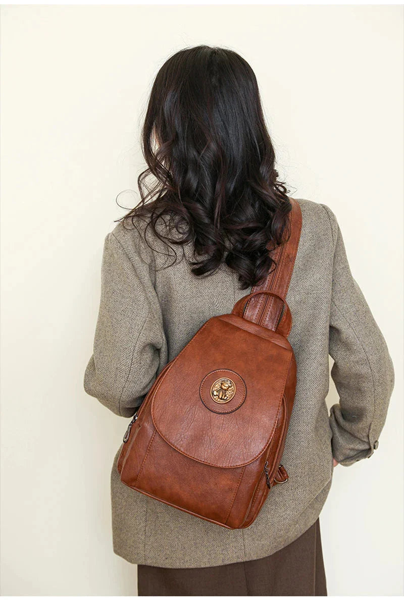 Versatta High-Quality Leather Women's Anti-Theft Backpack