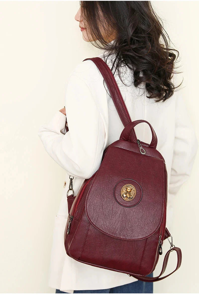 Versatta High-Quality Leather Women's Anti-Theft Backpack
