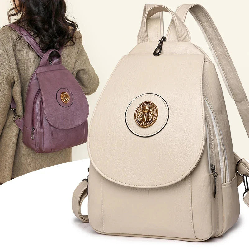 Versatta High-Quality Leather Women's Anti-Theft Backpack