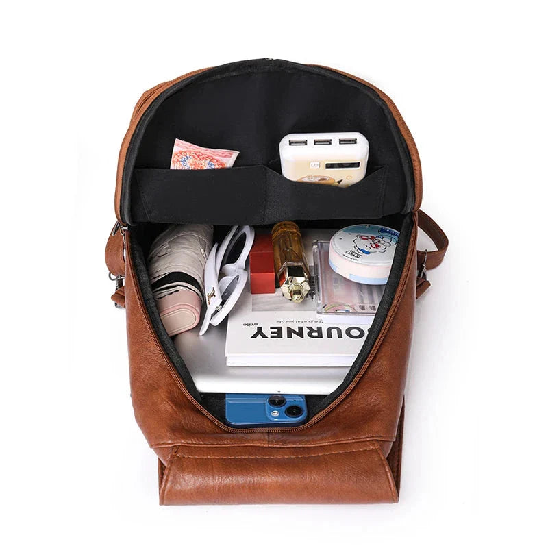 Versatta High-Quality Leather Women's Anti-Theft Backpack