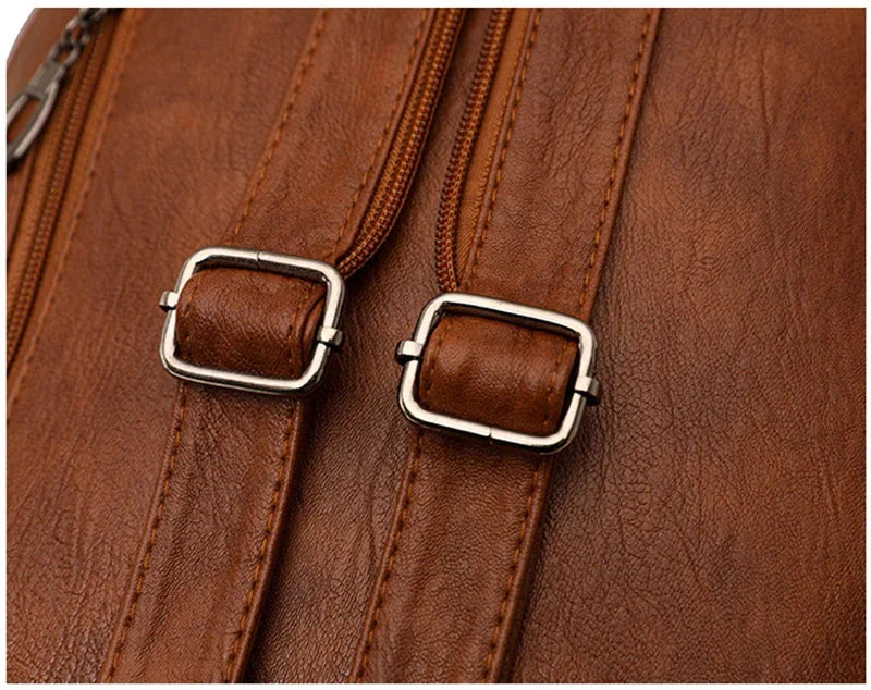 Versatta High-Quality Leather Women's Anti-Theft Backpack