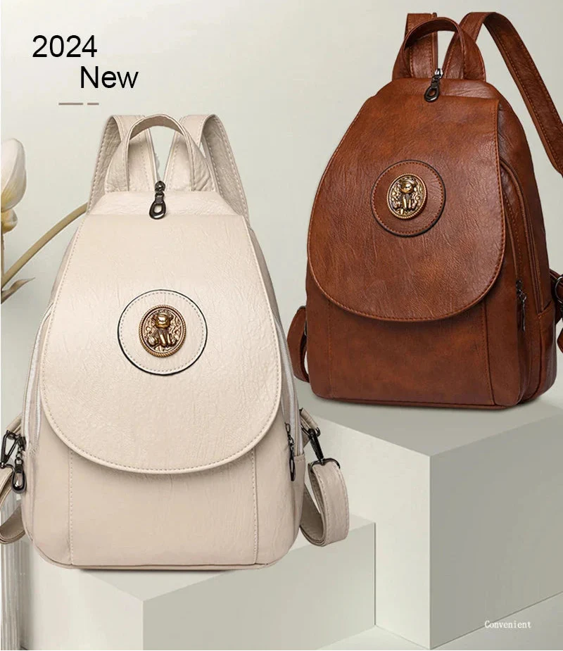 Versatta High-Quality Leather Women's Anti-Theft Backpack