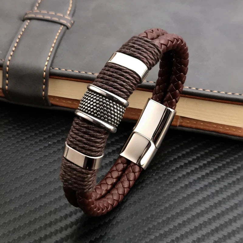 Viellezer Vintage Leather Men's Bracelet