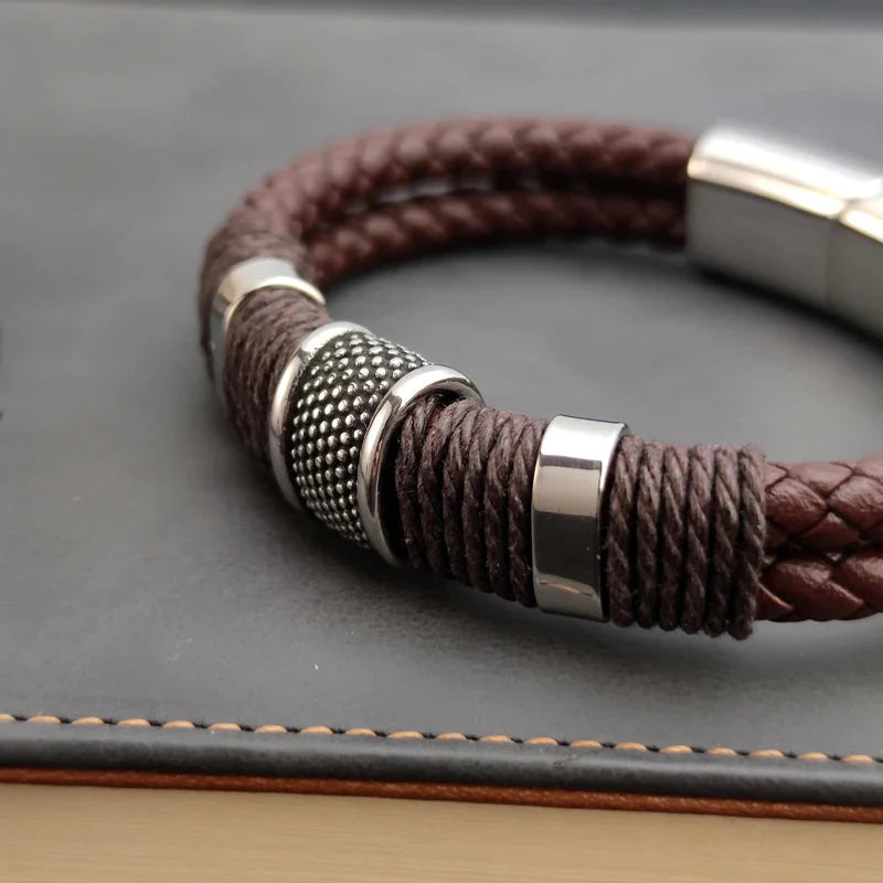 Viellezer Vintage Leather Men's Bracelet