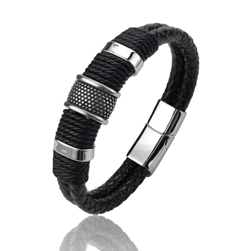 Viellezer Vintage Leather Men's Bracelet